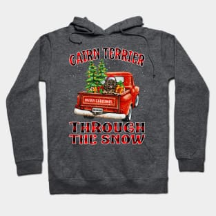 Christmas Cairn Terrier Through The Snow Dog Santa Truck Tree Hoodie